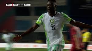 Akor Adams scores in 37' to bring Nigeria level at 1-1 with Portugal