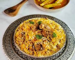 Lamb biryani dish