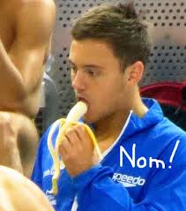 While at a diving competition, Tom Daley wanted to keep cramps away in the sexiest. Tom Daley isn&#39;t just some perfect bodied hot, young Brit. - tom-daley-sinks-teeth-into-banana__oPt