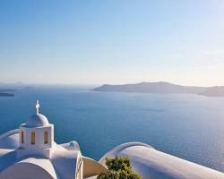 View of Santorini and the Aegean Sea