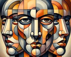 Imagen de cubist painting multiple perspectives portrait