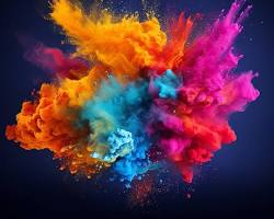 Image of Colored powder bursting through the air