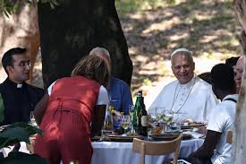 Pope Leo shares meal with vulnerable guests at Castel Gandolfo