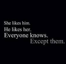 She likes him. He likes her. Everyone knows. Except them. | Quotes ... via Relatably.com