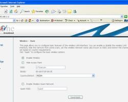 Clicking the "Save" button on a modem's web interface