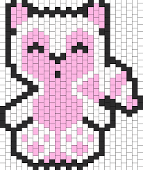 Pink Lemur Bead Pattern | Peyote Bead Patterns | Animals Bead Patterns - 10628_pink_lemur