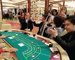 Baccarat table in a casino