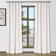 Amazon.com: TWOPAGES Linen Look Heavy Curtain for Bedroom Living Room, Flat Hook Privacy Room Darkening Solid Window Drape, 1 Panel, 50 x 108 Inch, Off White : Home & Kitchen