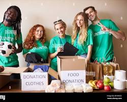 Image of person happily donating clothes