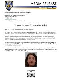 Teacher Arrested for Injury to a Child