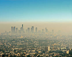 Image of LA skyline with smog