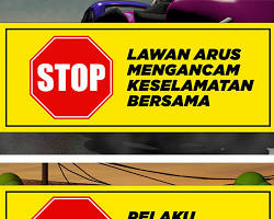 Rambu rambu "melawan arus dilarang"