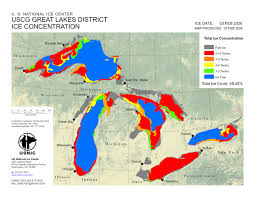 Ice coverage surges across Great Lakes; Lake Erie over 95% covered in ice