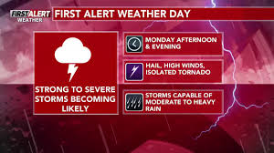 First Alert Weather Day for severe weather on Monday