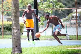 Image result for Paul Pogba and Romelu Lukaku hit the basketball court