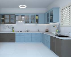 L-shaped modular kitchen
