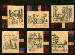 Résultat de recherche d'images pour "embroidery blocks in miniature quilts"