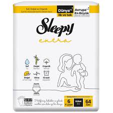 SLEEPY Extra Пелени за бебиња бр. 6 (15-27 кг), 64 пелени