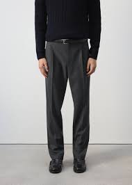 Pantalón mezcla lana regular fit pinzas