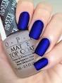 Royal blue matte nail polish