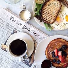 Image result for newspaper coffee toast