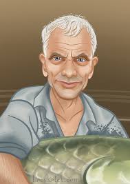 This travel wrinkled, English mouthed angler adventurer, Jeremy Wade, badasses his way through the cloudy rivers of the world on Animal Planet&#39;s “River ... - BecsketchJeremyWade