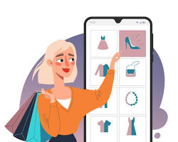 Obraz: Konsumenci robią zakupy online za pomocą smartfona