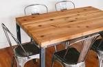 Metal wood dining table