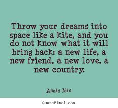 Anais Nin picture quotes - Throw your dreams into space like a ... via Relatably.com