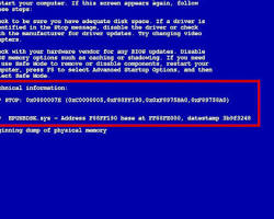 Obraz: Błąd ekranu niebieskiego śmierci (BSOD)