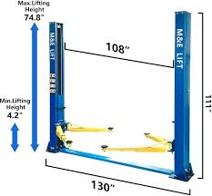 M&E 9000lbs 2 Post Car Lift Automotive Lift for Repair Shop ...