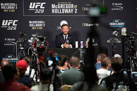 Conor McGregor confident for rematch with Max Holloway, as the two headline UFC 329 on Saturday