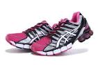 Pink asics running shoes