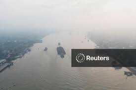 Licensable picture: Haze due to wildfires in Palembang, South Sumatra province