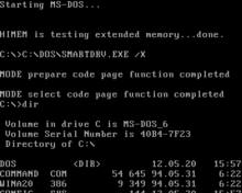 Image of Microsoft DOS screen