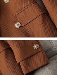 Womens Casual Long Sleeve Double Breasted Midi Blazer Coats