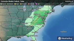 Gusty Storms and Cold Front Impacting the Mid-Atlantic