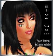 Blue Gem Face Tattoo - Face%2520tattoo%2520Blue%2520Gem%2520poster%2520copy