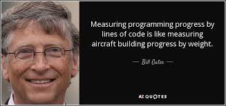 Bill Gates quote: Measuring programming progress by lines of code ... via Relatably.com