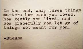 In the end, only 3 things matter: how much you loved, how gently ... via Relatably.com