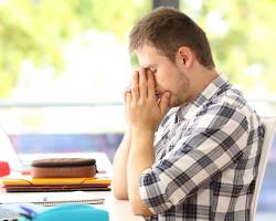 Image of stressedout person at the DMV