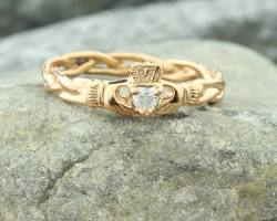 Image of Claddagh Ring with Diamond Heart diamond ring for men