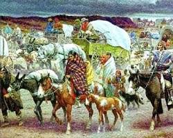 Image of U.S. troops rounding up Cherokees