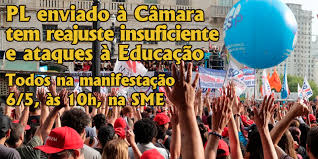 Prefeito envia PL à Câmara com reajuste insuficiente em 2 vezes e com golpes na Educação
