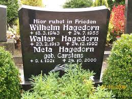 Grab von Walter Hagedorn (23.02.1913-24.12.1992), Friedhof ...