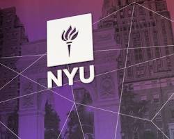 Image of skyscraper with NYU logo