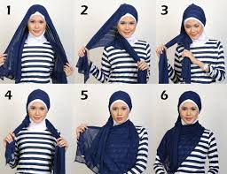 Hasil gambar untuk langkah-langkah memasang jilbab