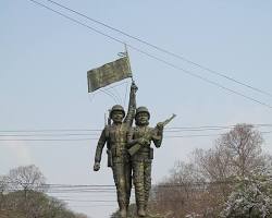 Memorial sculptures from the Khmer Rouge era