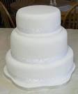 Traditional 3-Tier Wedding Sponge Cake (Ivory or White) - From