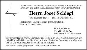 Zum Tod von Josef Schiegl